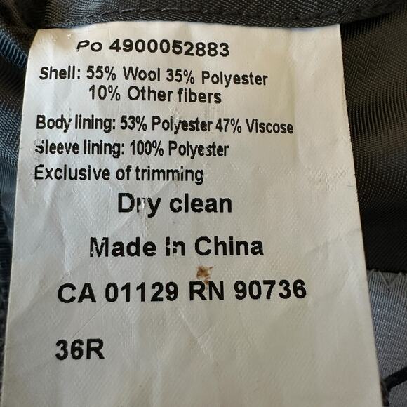 Vintage DKNY Blazer Gray Black White Wool Blend Tweed Overcoat Men's Size 36R - Picture 5 of 11